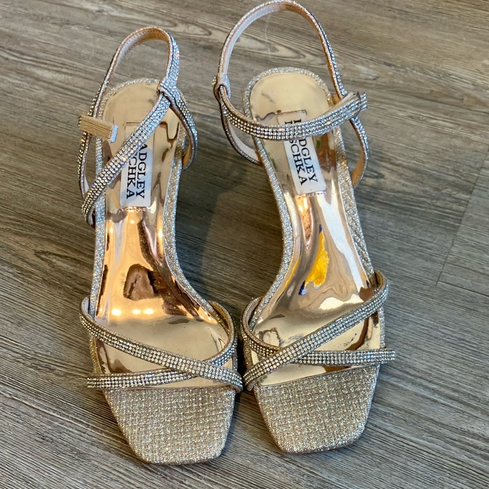 Badgley Mischka Women's Gold Strappy Heels